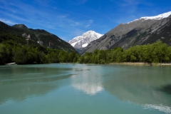 Monte Bianco al pomeriggio visto dalla Riserva naturale del Marais